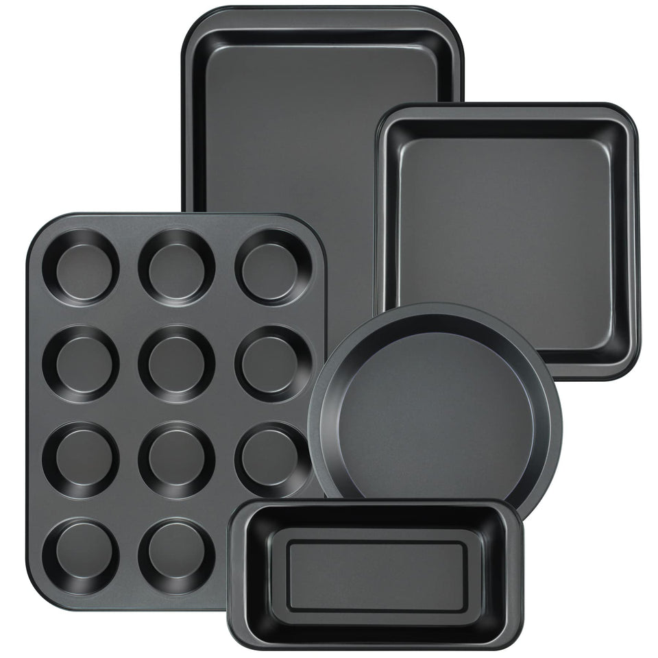 Mobzio round cake pan releases food cleanly for perfect desserts.