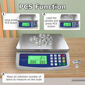 MOCCO pricing-weight-PCS-tare scale supports fast pricing and portioning.
