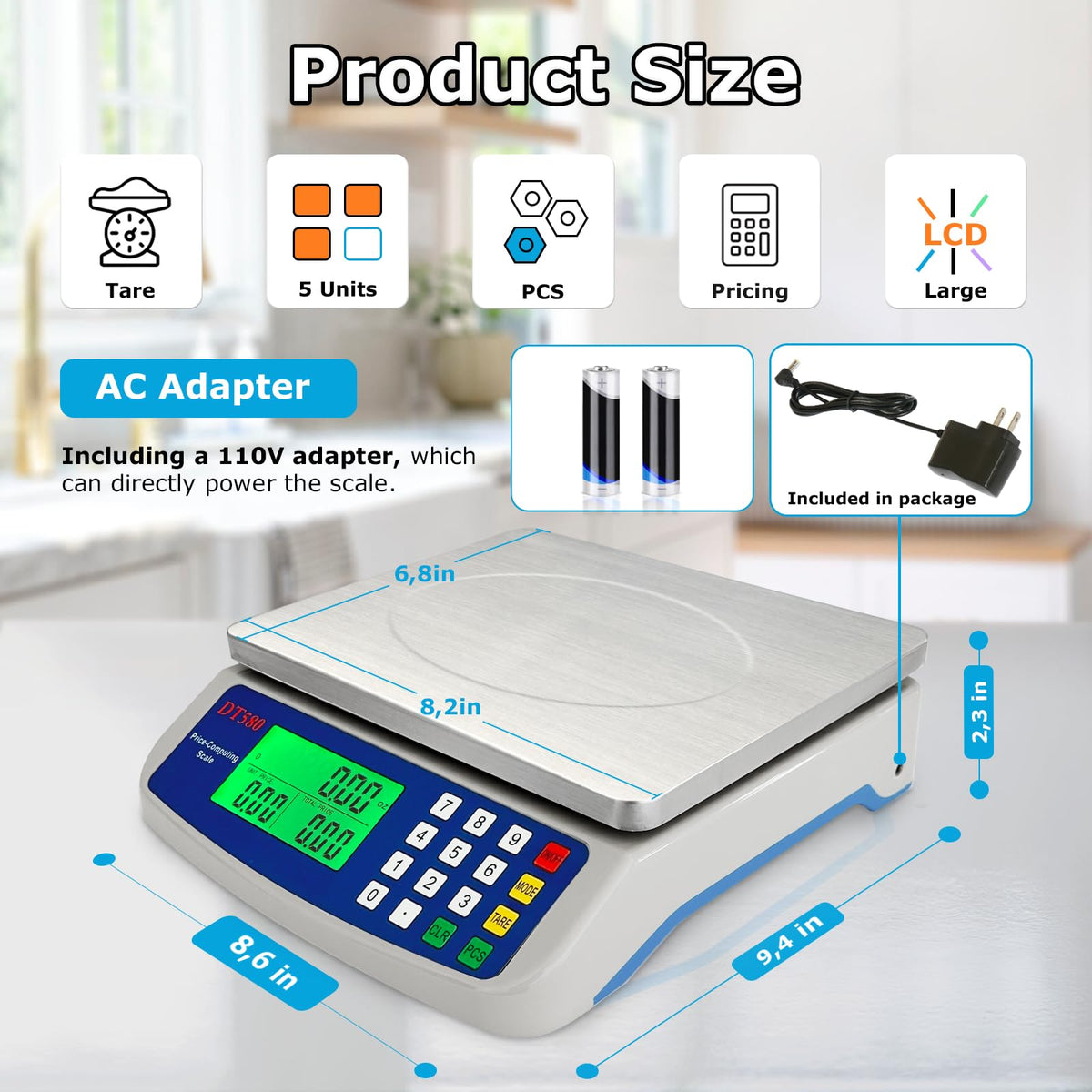 MOCCO LCD green backlight display ensures clear readings from any angle.