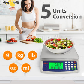 MOCCO stainless-steel deli scale for durable, everyday kitchen weighing.