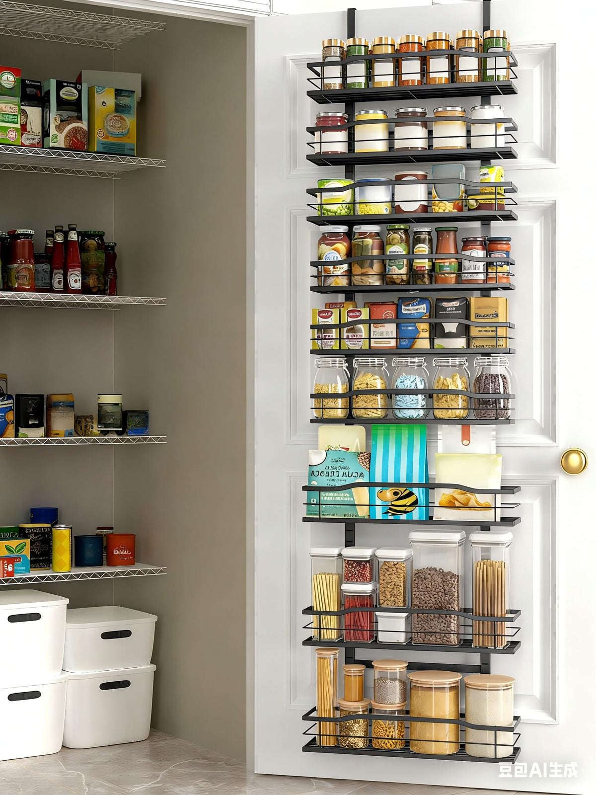Moforoco 9-tier on-door rack keeping items accessible and organized