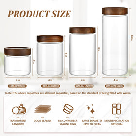 Moladri large-capacity glass canister suitable for flour or sugar
