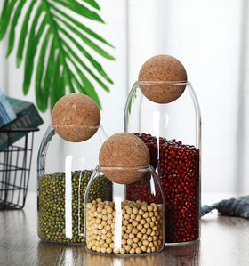 MOLFUJ airtight glass canister protects foods from moisture.
