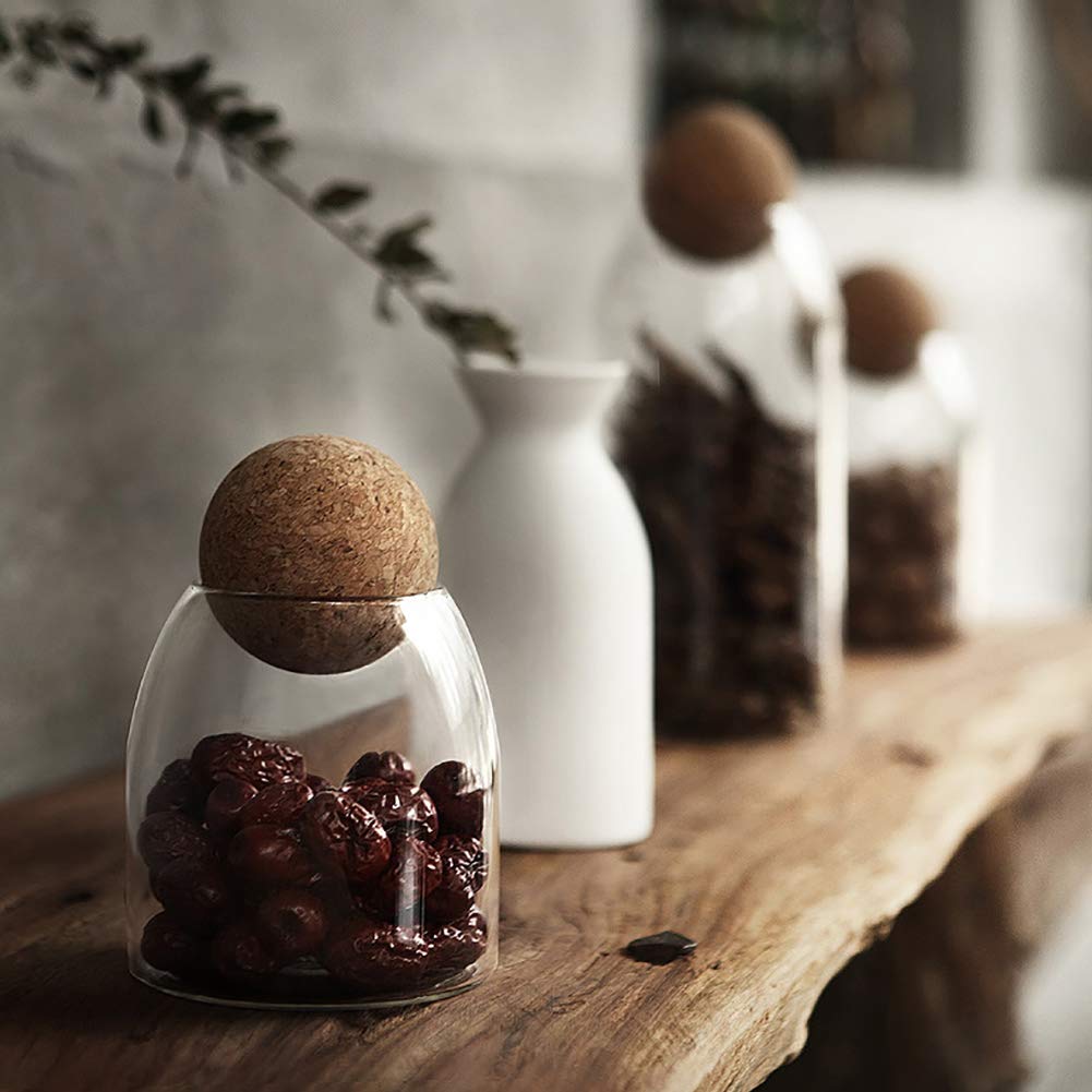 MOLFUJ coffee and snacks stored in glass canister for quick reach.