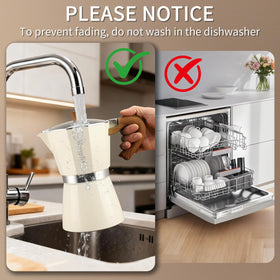 Mongdio moka pot easy-clean design with warm-water rinse