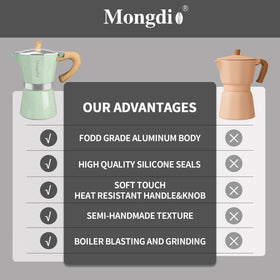 Close-up of Mongdio moka pot safety valve for smooth extraction