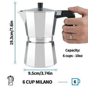 Mongdio stovetop espresso pot pouring spout for smooth serving