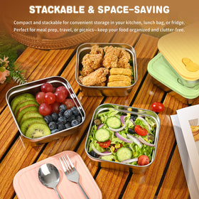 monoan 20oz sandwich container green lid — color-coded lid for quick meal sorting.