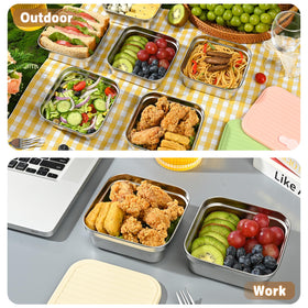 monoan 20oz sandwich container pink lid — stackable design saves fridge space.