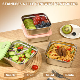monoan 20oz sandwich container yellow lid — ideal for organized meal prep.