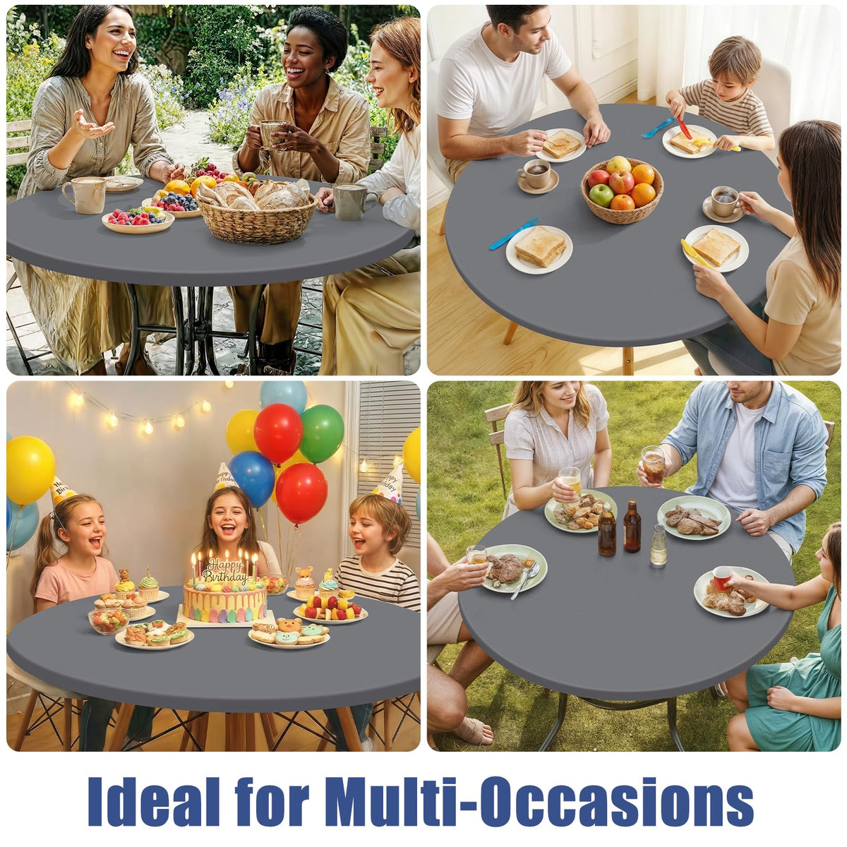 Moosfor round tablecloth ideal for indoor and outdoor dining