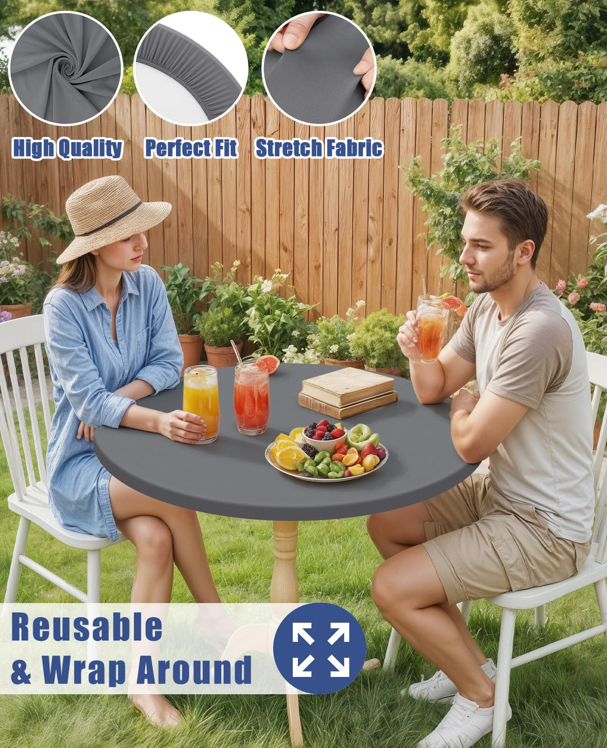 Outdoor camping setup featuring Moosfor tablecloth for versatile use