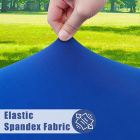 Moosfor round spandex tablecloth elastic-wrap offers secure windproof setup for outdoor tables.
