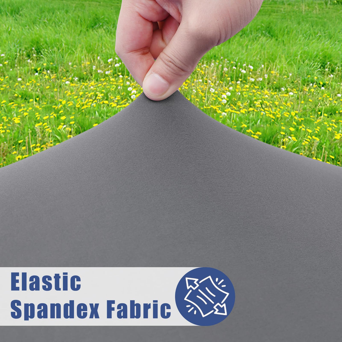 Moosfor waterproof round tablecloth showing liquid beads for easy cleanup outdoors
