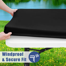 Moosfor waterproof tablecloth; liquids bead for easy cleanup.