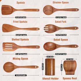 Mooues 9-piece kitchen utensils set covers essential stirring, flipping, and serving tasks.
