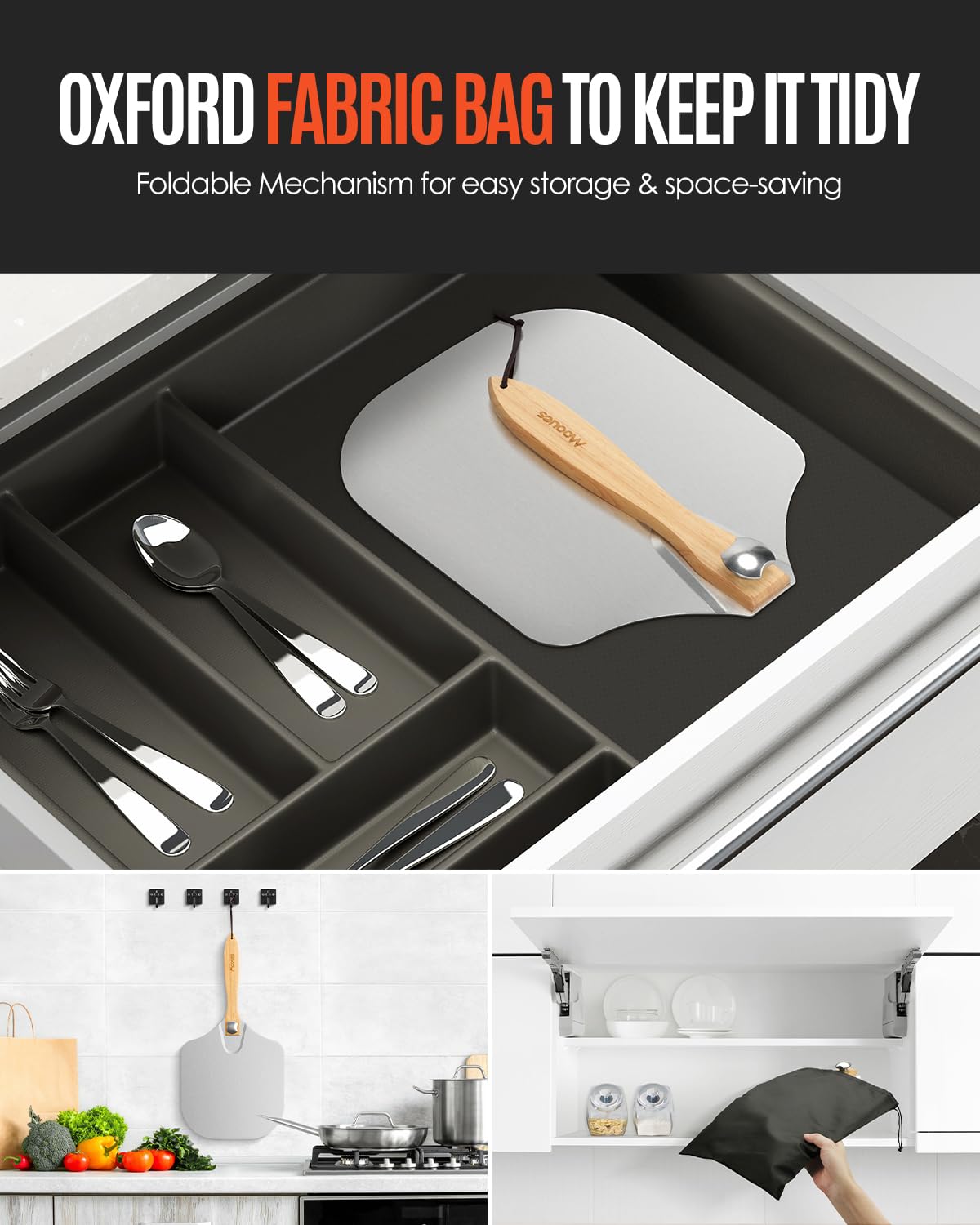 Mooues rocker cutter included for clean pizza slices