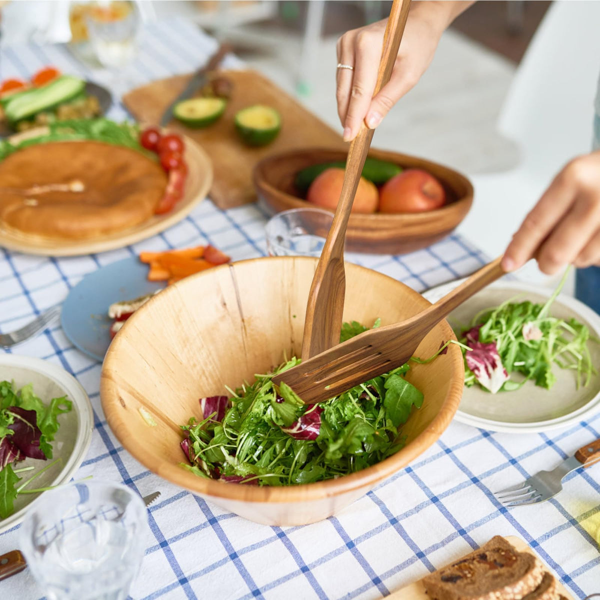 Mooues teak spoons stay nonstick-friendly and protect nonstick cookware