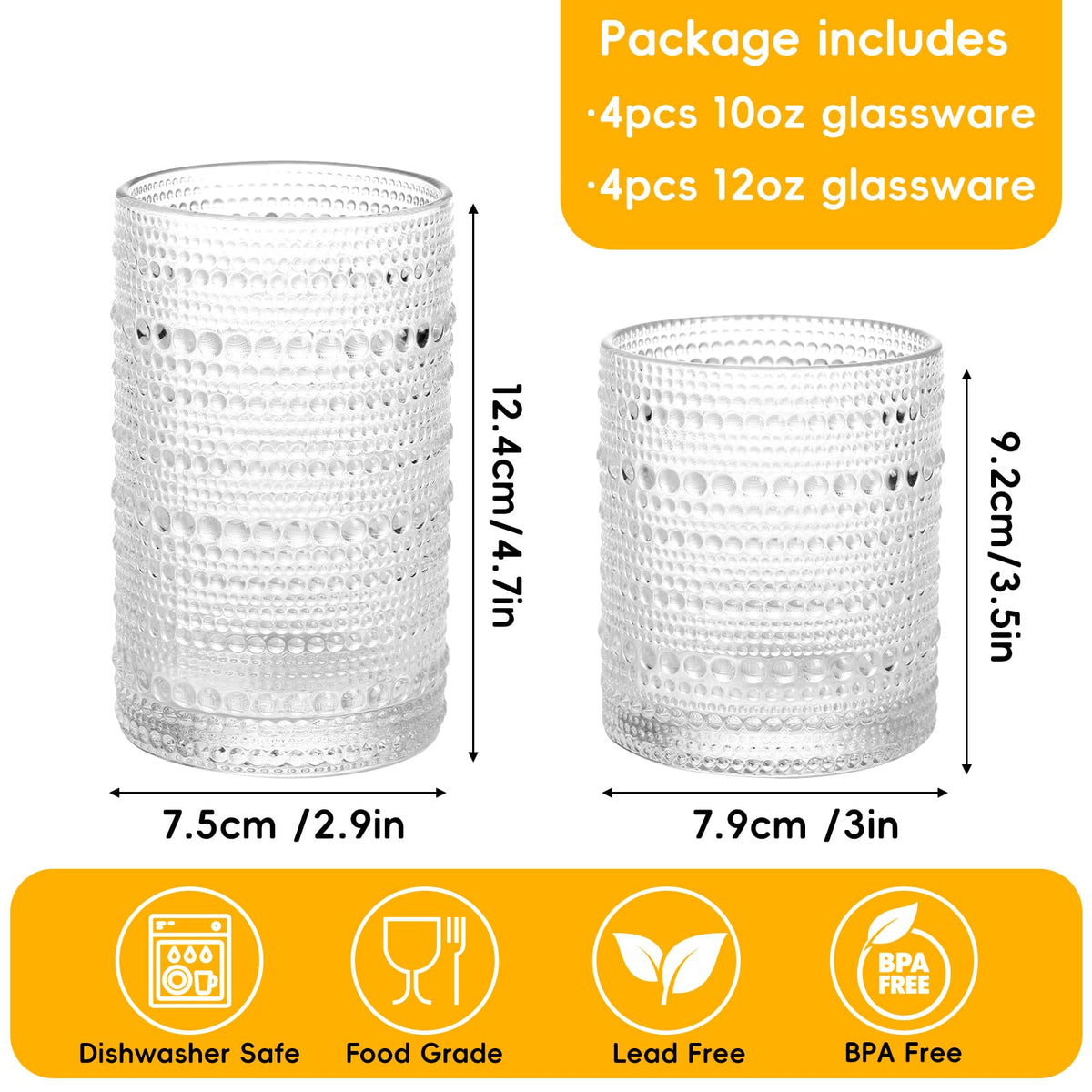 Moretoes embossed-pattern glass highlights vintage texture for refined table setting