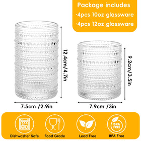 Moretoes embossed-pattern glass highlights vintage texture for refined table setting