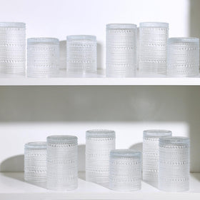 Moretoes versatile glass set suitable for whiskey, beer, juice, and milk.