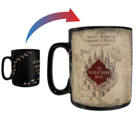 Morphing Mugs Marauder's Map mug reveals Hogwarts map when hot liquid is added.