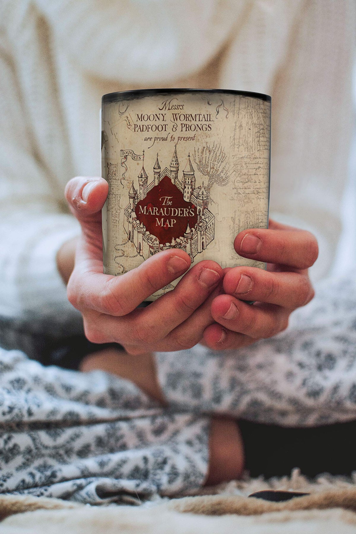 Morphing Mugs Marauder's Map mug ideal for gifting or display on desk.