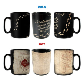 Morphing Mugs Marauder's Map mug with heat-sensitive reveal when heated.