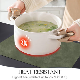 MOSAYT heat-resistant placemats olive green support hot dishes safely