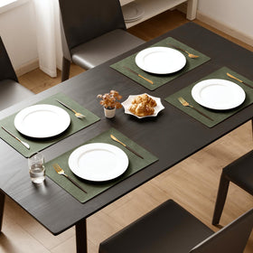 MOSAYT olive green placemats heat-resistant up to 212F guard hot dishes.