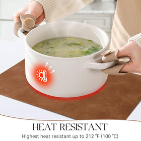 MOSAYT waterproof placemats are easy wipe clean after spills.