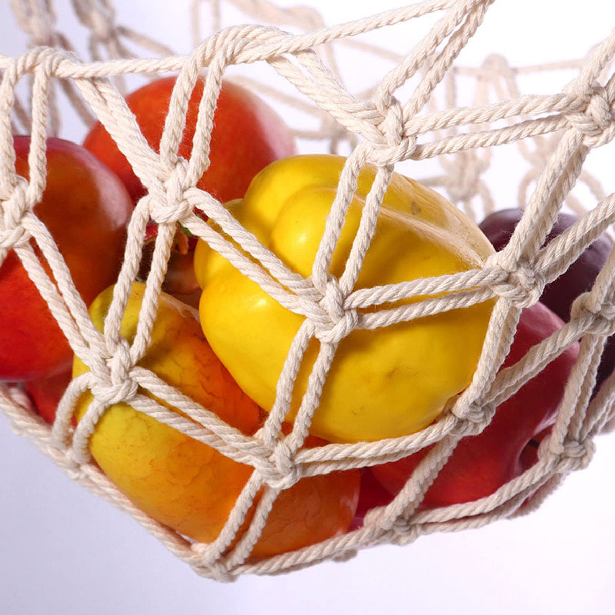 Motarna boho kitchen decor display elevates style while keeping produce organized.