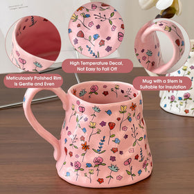 Movlen 20oz ceramic mug with handcrafted irregular shape enhances daily rituals