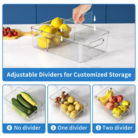 Mpotmiy pantry bin stackable design saves vertical space.