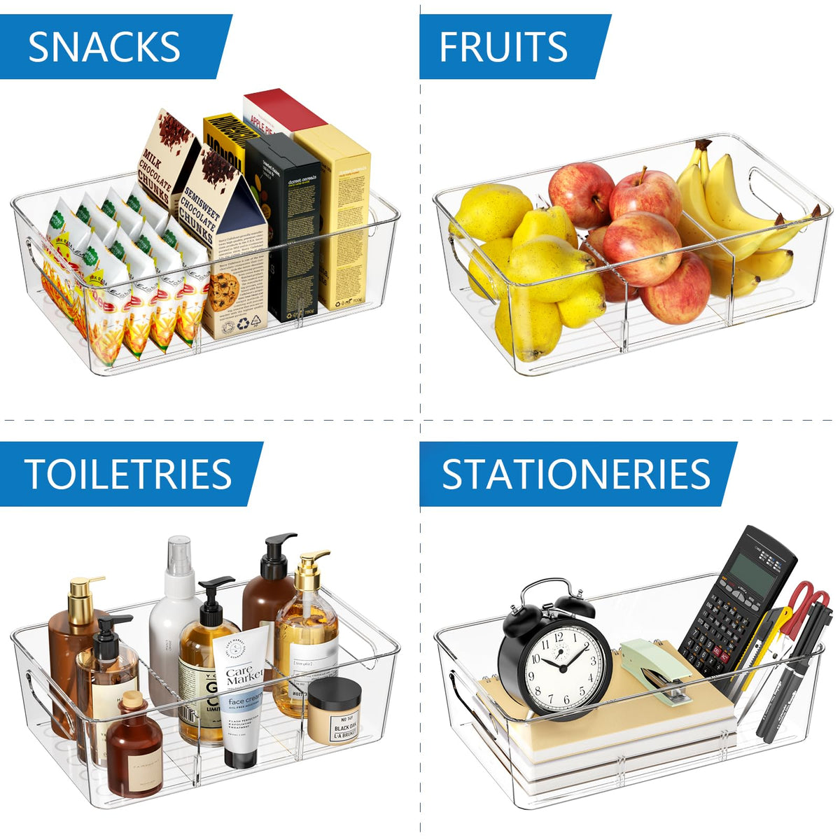Mpotmiy spice and packet storage bin keeps small items neatly separated.