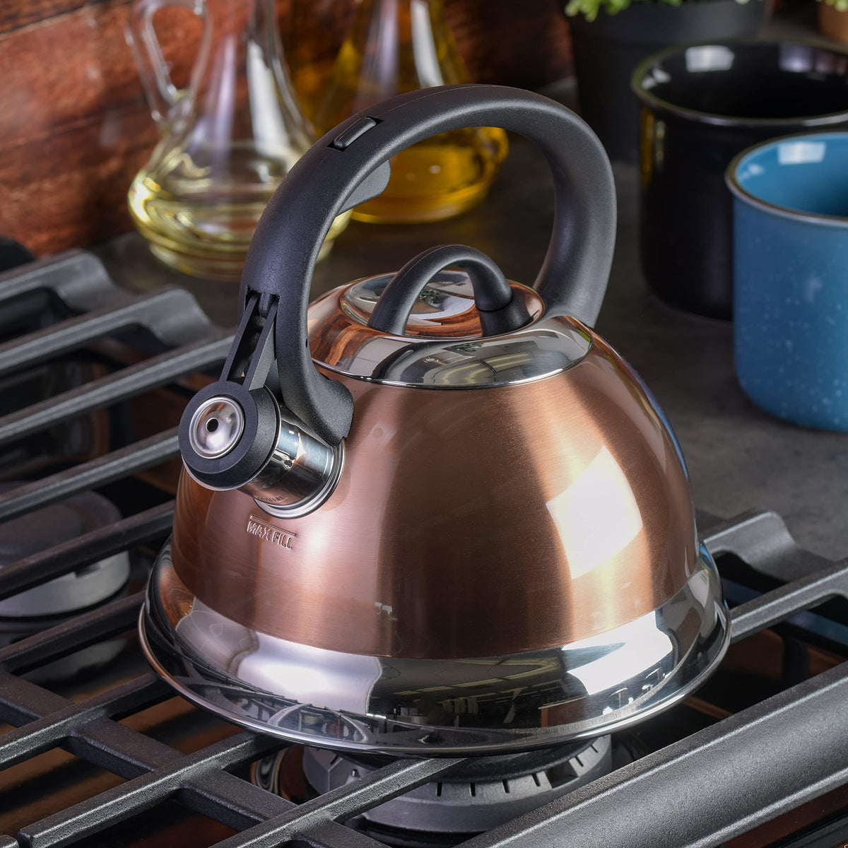 Mr. Coffee Flintshire copper finish base view emphasizing even heat distribution.