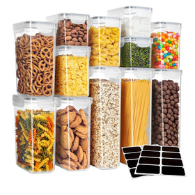 MR.SIGA 12-pack airtight rectangular containers for fresh pantry storage.