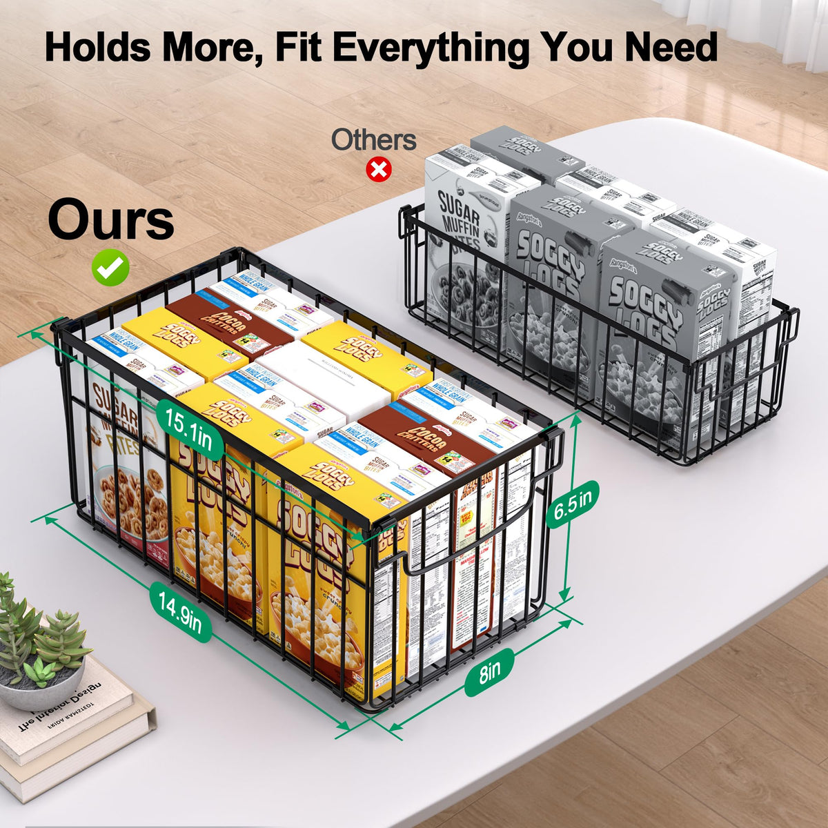 MSERCUOR freezer bin with foldable handles facilitates quick removal and space-saving storage