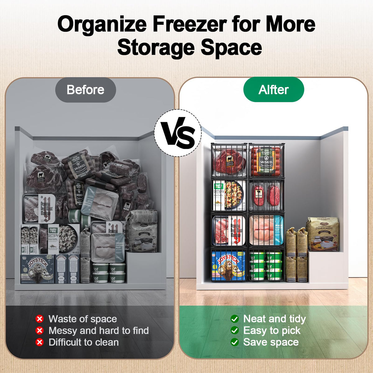 MSERCUOR straight-side design maximizes freezer space.