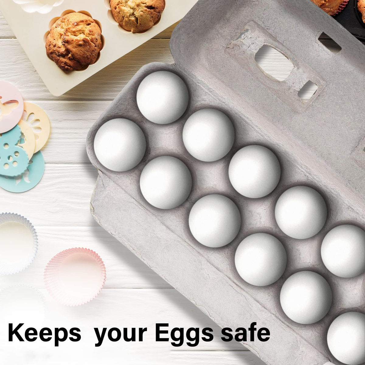 MT Products blank natural pulp egg carton with reinforced walls reduces breakage during transport.