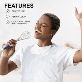 MT Products white apron 46x28 tear-resistant material in use