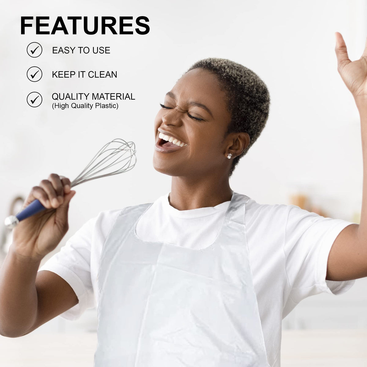 MT Products white apron ideal for restaurants, cafeterias, and home kitchens for everyday protection.