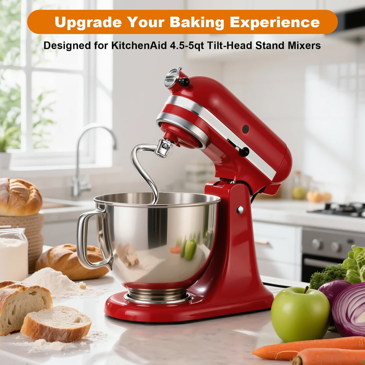 Mttobo KitchenAid tilt-head compatibility ensures easy replacement without altering mixer balance