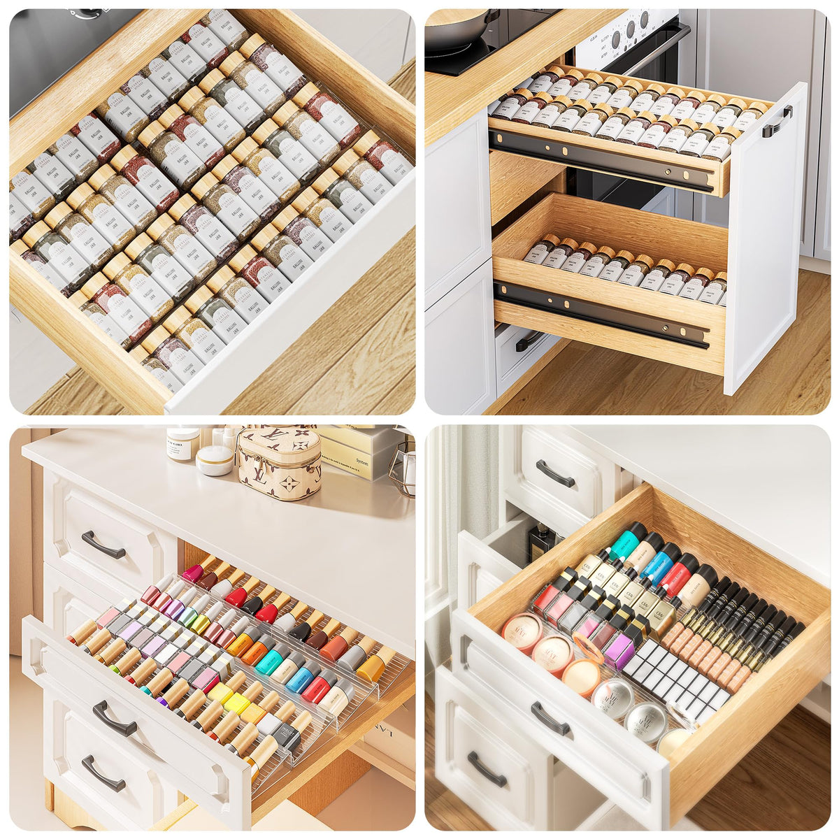 MUDEELA kitchen organization solution keeps your seasonings in reach.