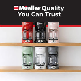 Mueller Home 12-cup capacity supports hosting mornings