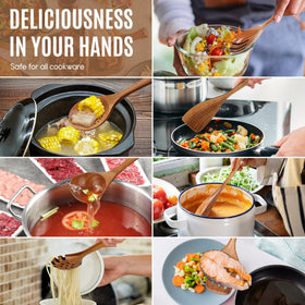 MULBOM wooden frying-spatula designed for gentle flip without sticking