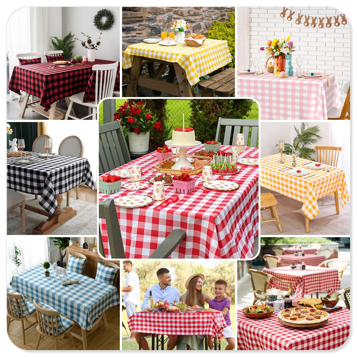 Mulbozy Christmas holiday tablecloth brings classic plaid charm