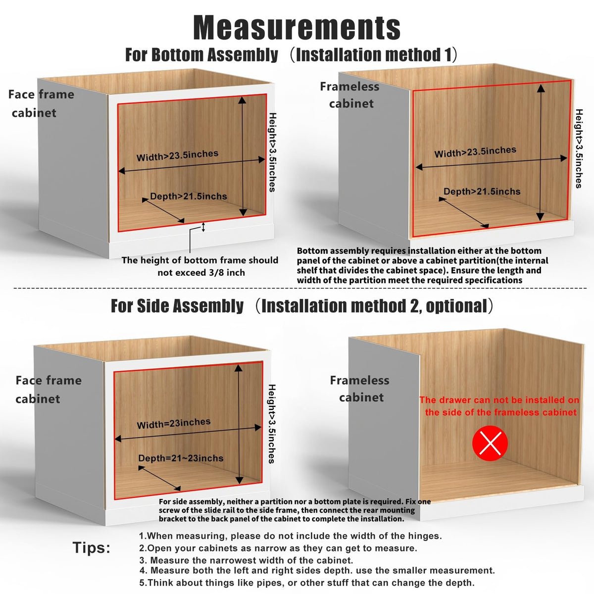 Mulush full-extension slides offer smooth, sturdy support up to 60 lbs.