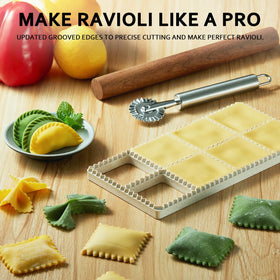 MUMSUNG Ravioli Wheel Cutter providing precise edges to save prep time.
