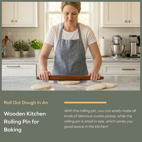Muso Wood Sapele rolling pin demonstrating dough release with less sticking.